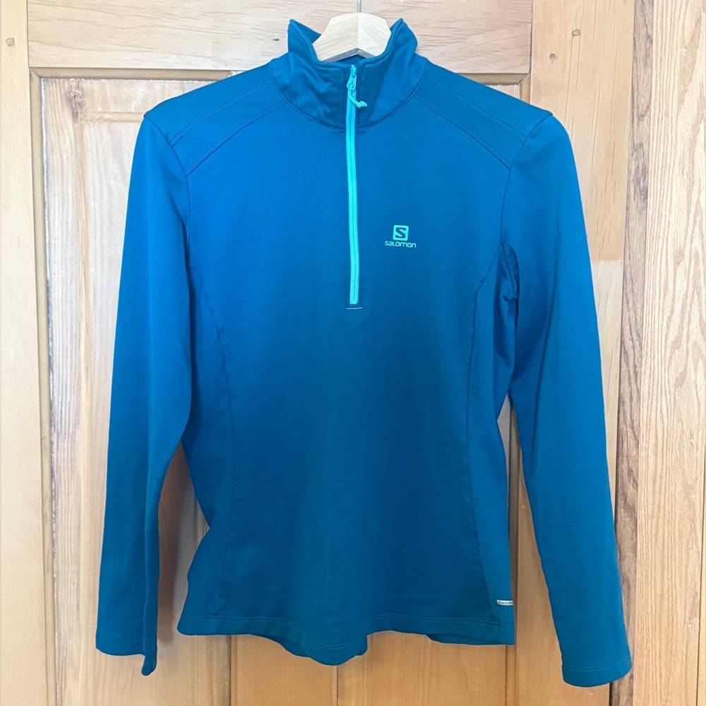 Salomon Discovery Half-zip Teal Winter Running Too